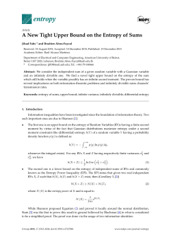 A New Tight Upper Bound on the Entropy of Sums