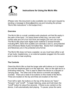 Instructions for Using the MuVo Mix