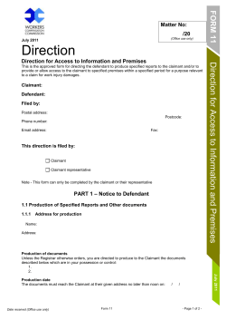 Direction for Access to Information and Premises