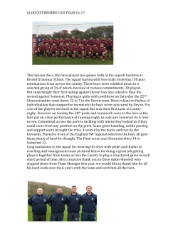GLOUCESTERSHIRE U18 TEAM 16-17 This Season the u 18s have