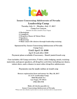 Leadership Camp - Issues Concerning Adolescents of Nevada