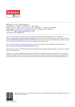 Melting of Io by Tidal Dissipation Author(s): SJ Peale, P. Cassen, RT