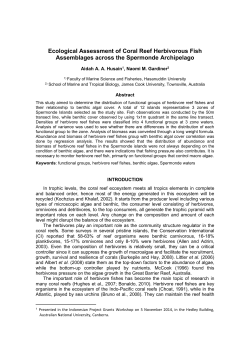 Ecological Assessment of Coral Reef Herbivorous Fish