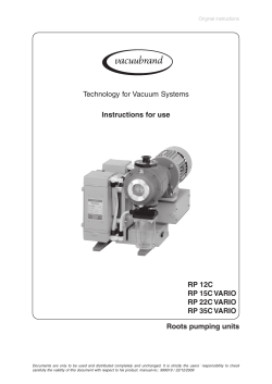 Roots Pumping Units RP 35C VARIO,... - Manual
