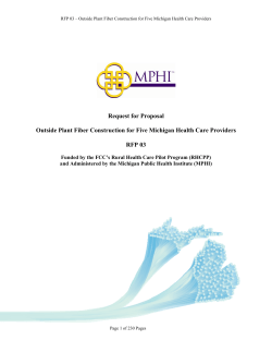 Request for Proposal Outside Plant Fiber Construction for Five