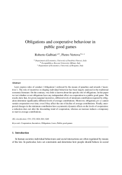 Obligations and cooperative behaviour in public good games