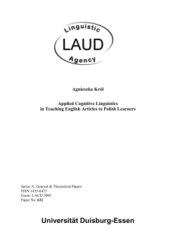Applied Cognitive Linguistics