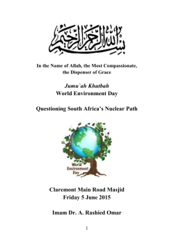 Khutbah &ndash; World Environment Day 2015 Layout