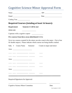 Cognitive Science Minor Approval Form