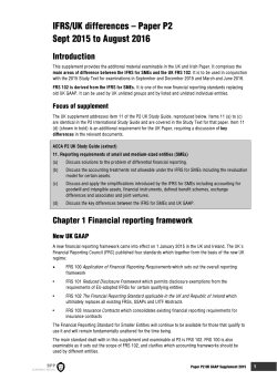 IFRS/UK differences &ndash; Paper P2 Sept 2015 to August 2016