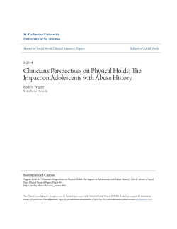 Clinician`s Perspectives on Physical Holds: The Impact on