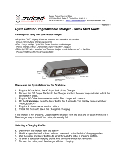 Cycle Satiator Programmable Charger - Quick Start