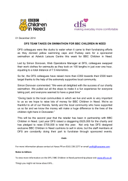 DFS TEAM TAKES ON SWIMATHON FOR BBC CHILDREN IN