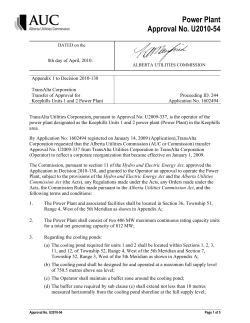Power Plant Approval U2010-54