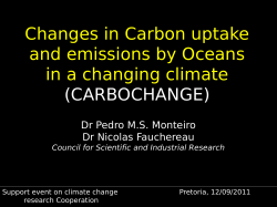 Changes in Carbon uptake and emissions by Oceans in a changing