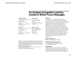 An Analysis of Cognitive Learning Context in MOOC Forum Messages