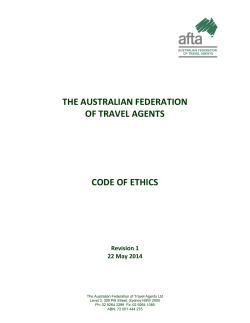 the australian federation of travel agents code of ethics
