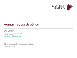 Human Research Ethics Review - Macquarie University Faculty of Arts