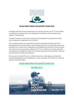 gcsai irish open volunteer team 2017 be part of it