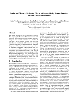 Smoke and Mirrors: Reflecting Files at a Geographically Remote