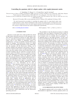 Controlling the quantum yield of a dipole emitter with coupled