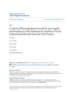 Control of Phytoplankton Growth by Iron Supply and Irradiance in