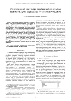 Optimization of Enzymatic Saccharification of Alkali Pretreated