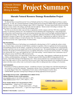 Idarado Closeout - Mountain Studies Institute