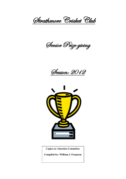 1st XI - Strathmore Cricket Club