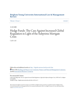 Hedge Funds: The Case Against Increased Global Regulation in