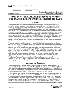 Scallop Fishery Area/Time Closure to Protect Cod Spawning