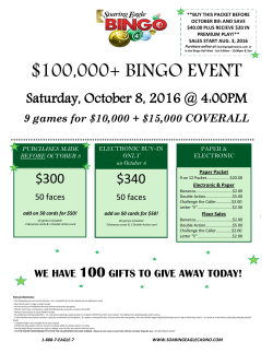 100000+bingo event - Soaring Eagle Casino and Resort