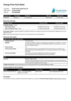 Energy Price Fact Sheet - PAC48363MR