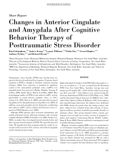 Changes in Anterior Cingulate and Amygdala After Cognitive