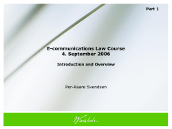 E-communications Law Course 4. September 2006