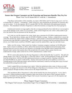 Ensure that Oregon Consumers get the Protection and Insurance