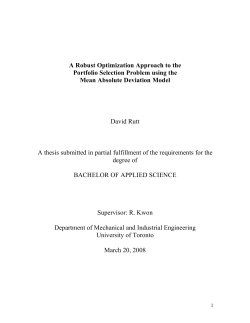 A Robust Optimization Approach to the Portfolio Selection Problem