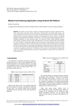 Mobile Food Ordering Application using Android OS Platform