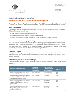 First Nations Health Benefits Blood Glucose Test Strips Information