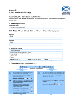 Perth and Kinross Council - Scottish Government consultations