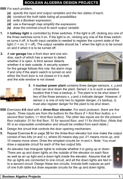 BOOLEAN ALGEBRA DESIGN PROJECTS