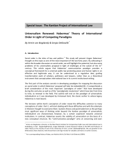 Universalism Renewed: Habermas` Theory of International Order in