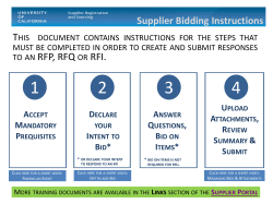 Supplier Bidding Instructions RFP, RFQ OR RFI.