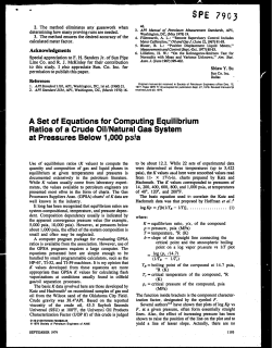 A Set of Equations for Computing Equilibrium Rations of a Crude Oil
