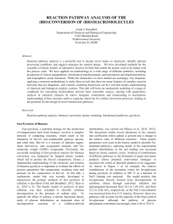 REACTION PATHWAY ANALYSIS OF THE (BIO)CONVERSION OF