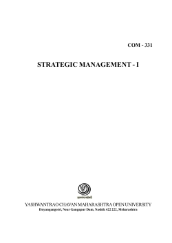 strategic management - Yashwantrao Chavan Maharashtra Open