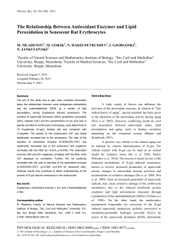 The Relationship Between Antioxidant Enzymes and Lipid