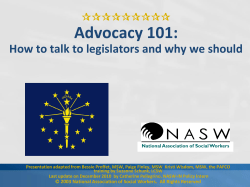 Advocacy 101: How to talk to legislators and why we should
