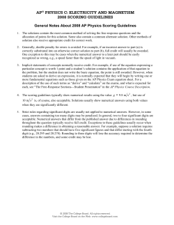 ap&reg; physics c: electricity and magnetism 2008 scoring guidelines