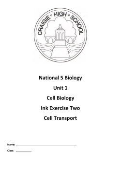 National 5 Biology Unit 1 Cell Biology Ink Exercise Two Cell Transport